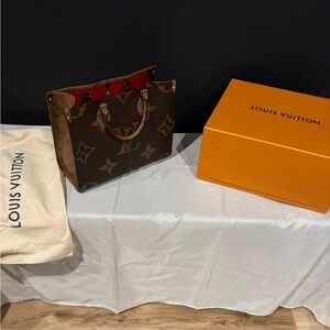 Louis Vuitton Monogram Tote with Red Lining